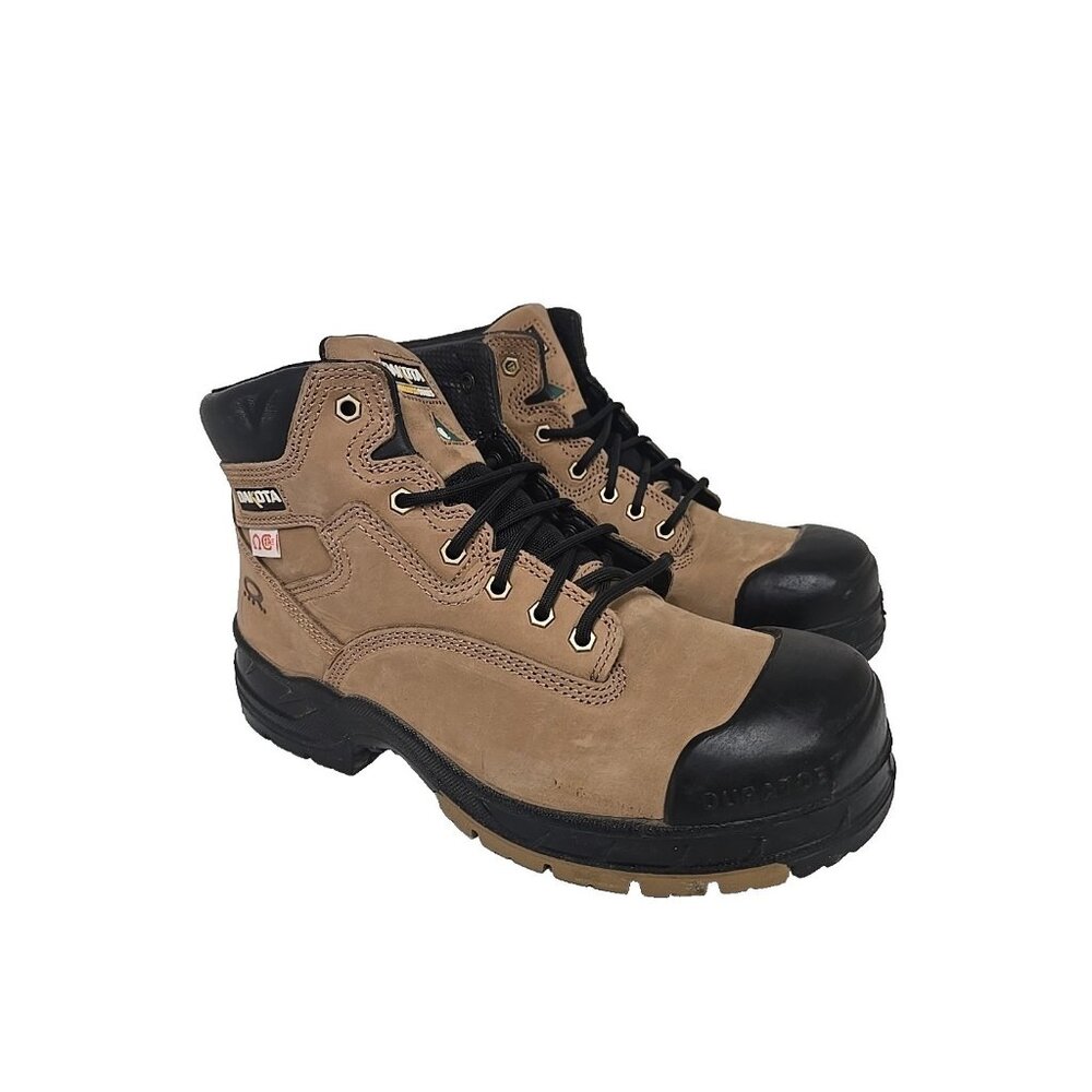 Dakota Men's 6” 6006 Quad Comfort Steel Toe Fresh Tech Work Boots Tan Size 10.5M